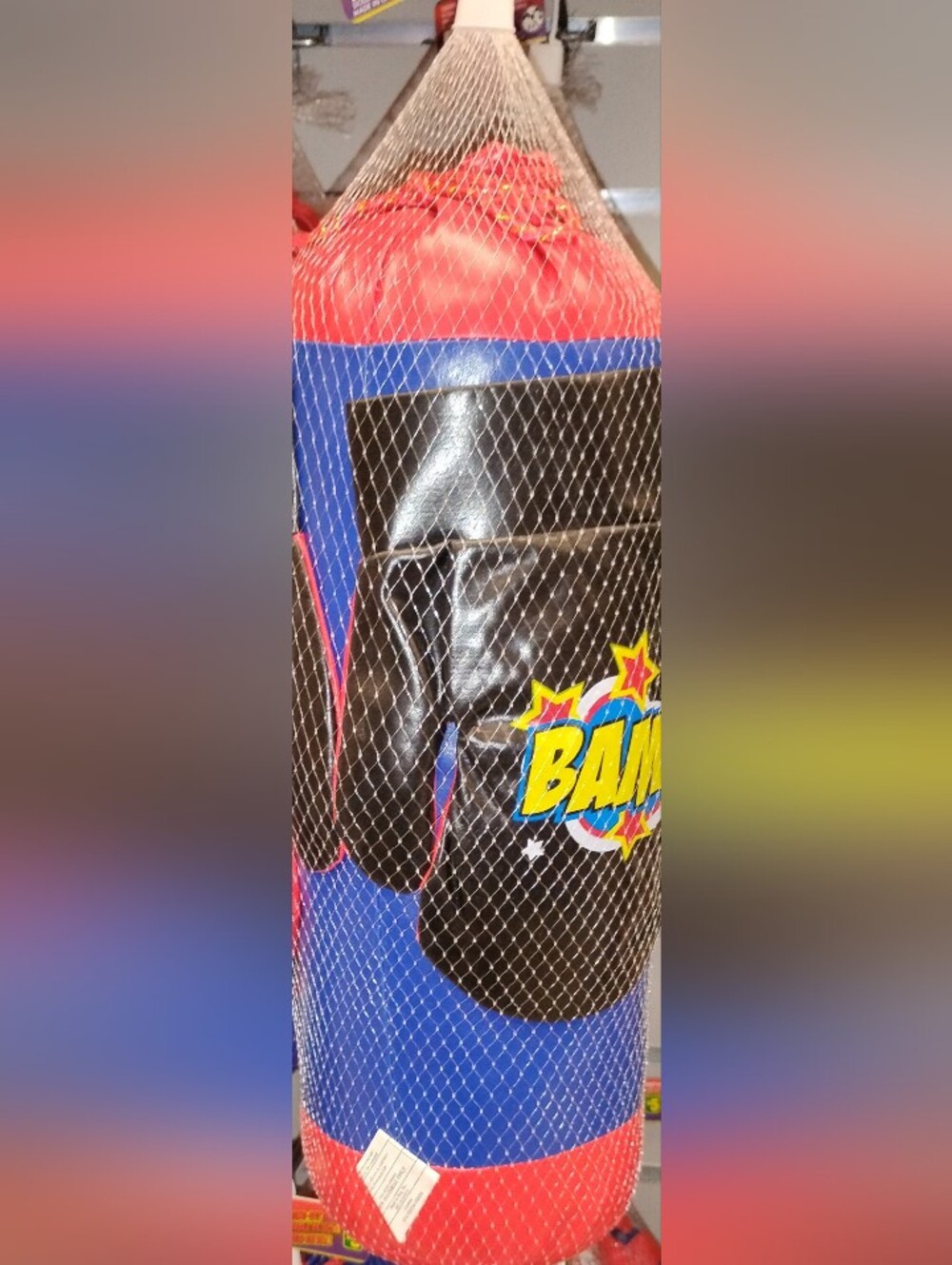 Kids' Inflatable BAM! Punching Bag & Gloves - Black and Blue